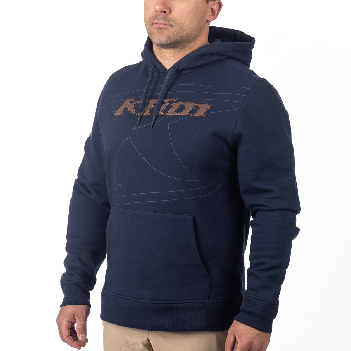 Klim Glens Peak Pullover Hoodie - Dress Blues - Cocoa Brown