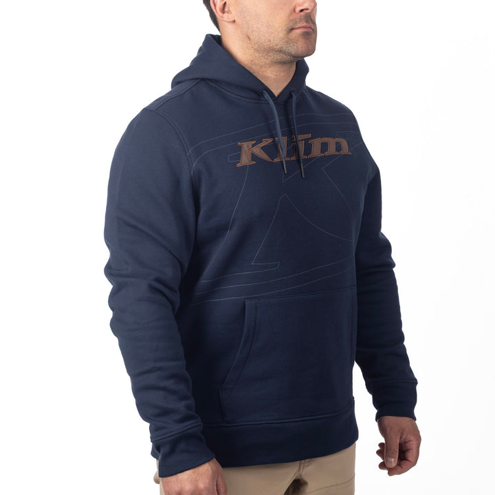Klim Glens Peak Pullover Hoodie - Dress Blues - Cocoa Brown
