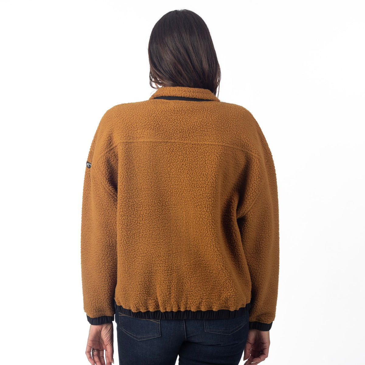 Sira High Pile Fleece Jacket - Saddle Brown - Black