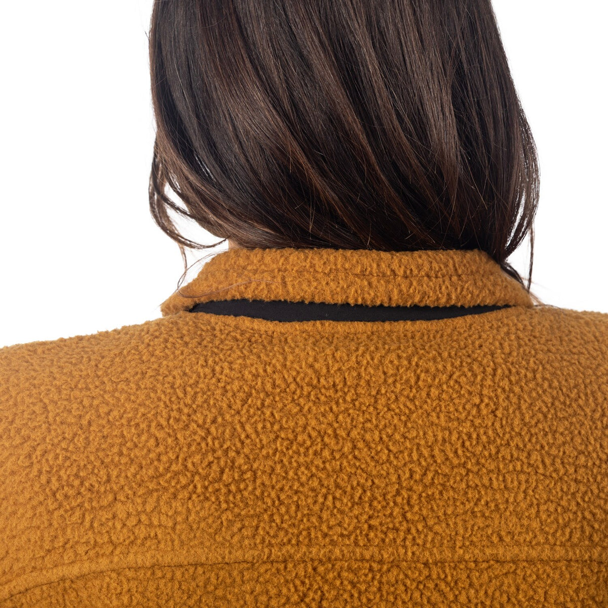 Sira High Pile Fleece Jacket - Saddle Brown - Black