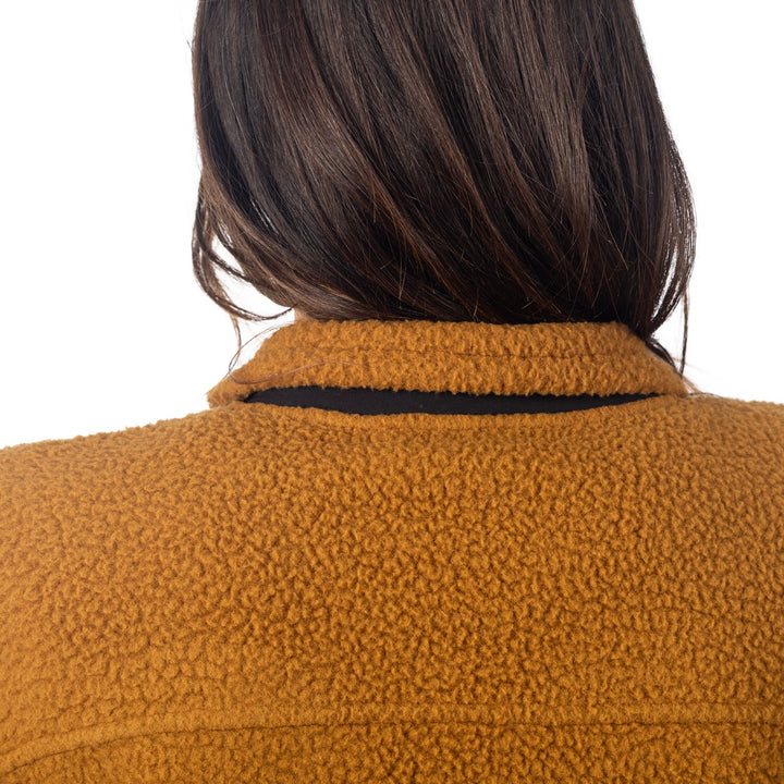 Sira High Pile Fleece Jacket - Saddle Brown - Black