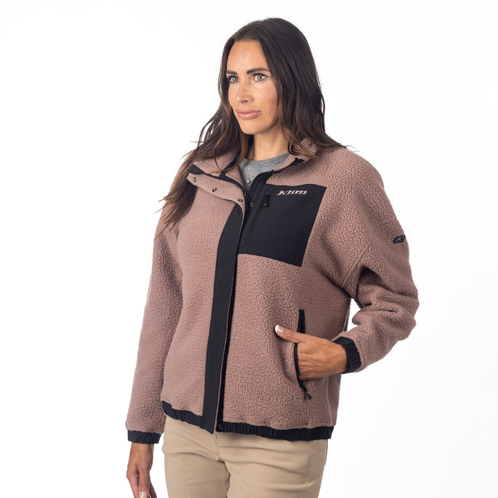 Sira High Pile Fleece Jacket - Twilight Mauve - Black
