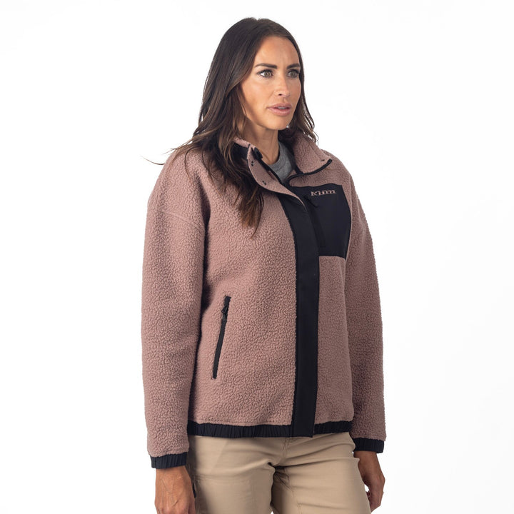 Sira High Pile Fleece Jacket - Twilight Mauve - Black