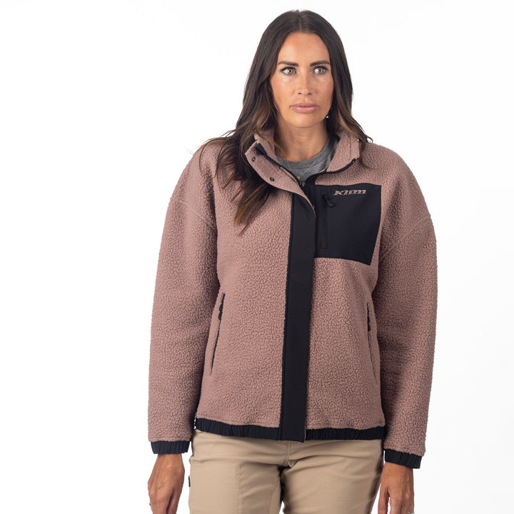 Sira High Pile Fleece Jacket - Twilight Mauve - Black