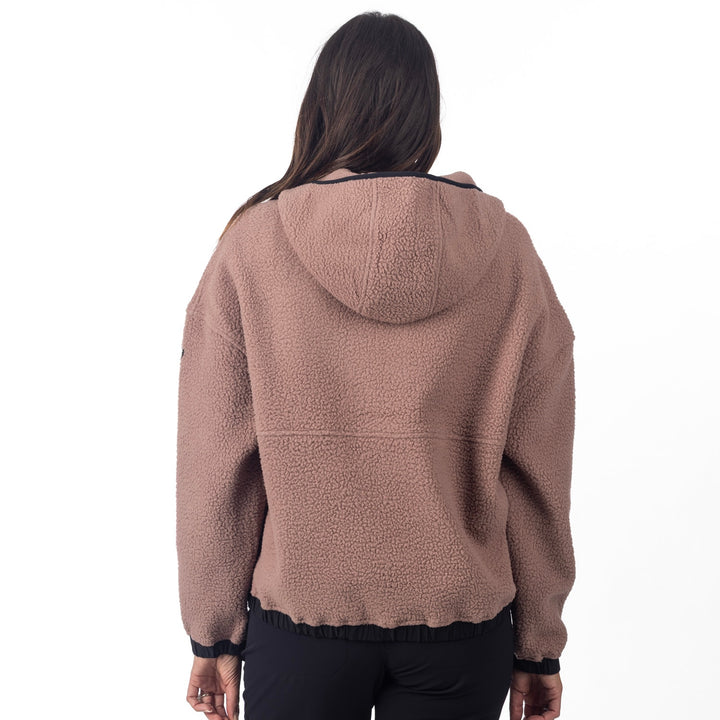 Klim Women's Sira High Pile Fleece Hoodie - Twilight Mauve - Black
