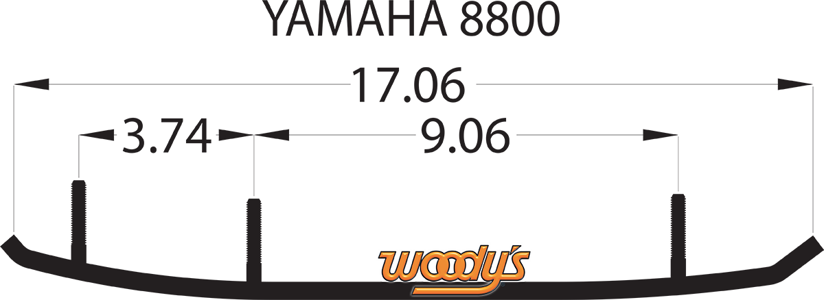 WOODY'S Ace™ Flat-Top® Carbide Runners - 8" - Yamaha AY8-8800