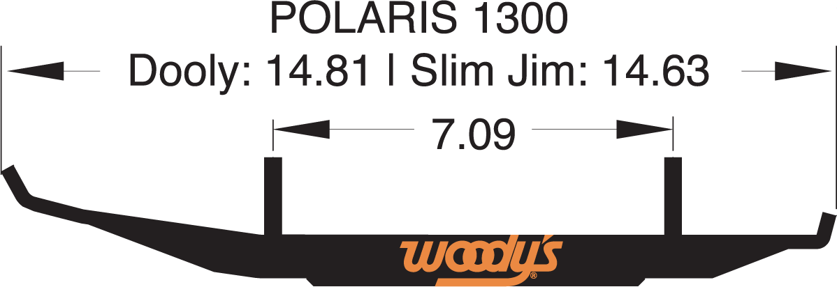 WOODY'S Dooly™ Runners - 4" - 90° - Polaris DP4-1300