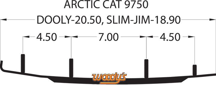 WOODY'S Dooly™ Runners - 4" - 90° - Arctic Cat DA4-9750