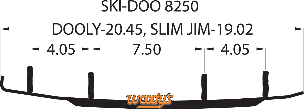 WOODY'S Dooly™ Runners - 4" - 90° - Ski-Doo DS4-8250