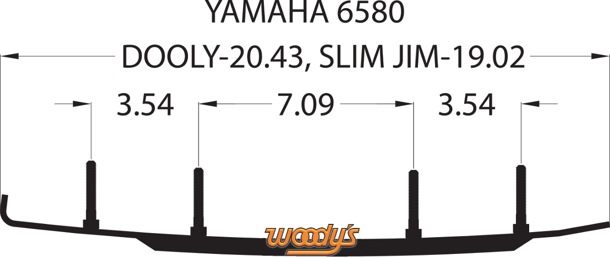 WOODY'S Dooly™ Runners - 6" - 60° - Yamaha DY6-6580