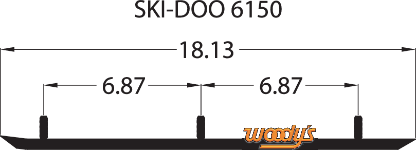 WOODY'S Wear Bar - Trail Blazer IV™ Flat-Top® - 6" - 60° - Ski-Doo TSD4-6150