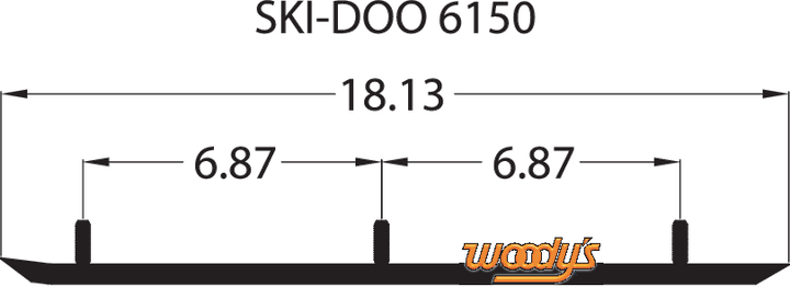 WOODY'S Wear Bar - Trail Blazer IV™ Flat-Top® - 6" - 60° - Ski-Doo TSD4-6150