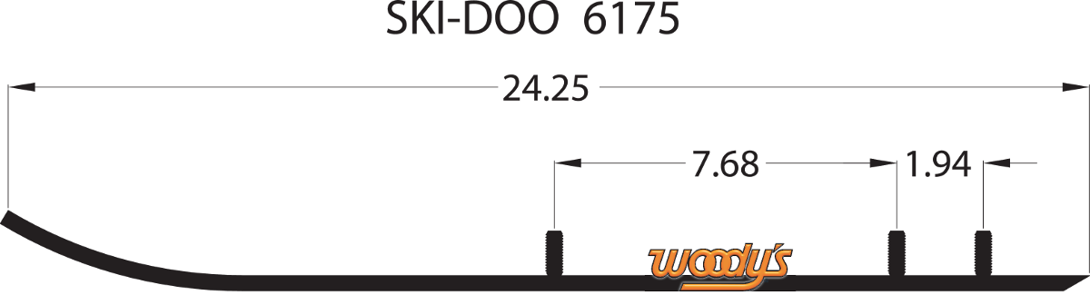 WOODY'S Wear Bar - Trail Blazer IV™ Flat-Top® - 6" - 60° - Ski-Doo TSD4-6175