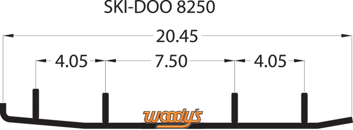 WOODY'S Wear Bar - Trail Blazer IV™ Flat-Top® - 6" - 60° - Ski-Doo TSD4-8250