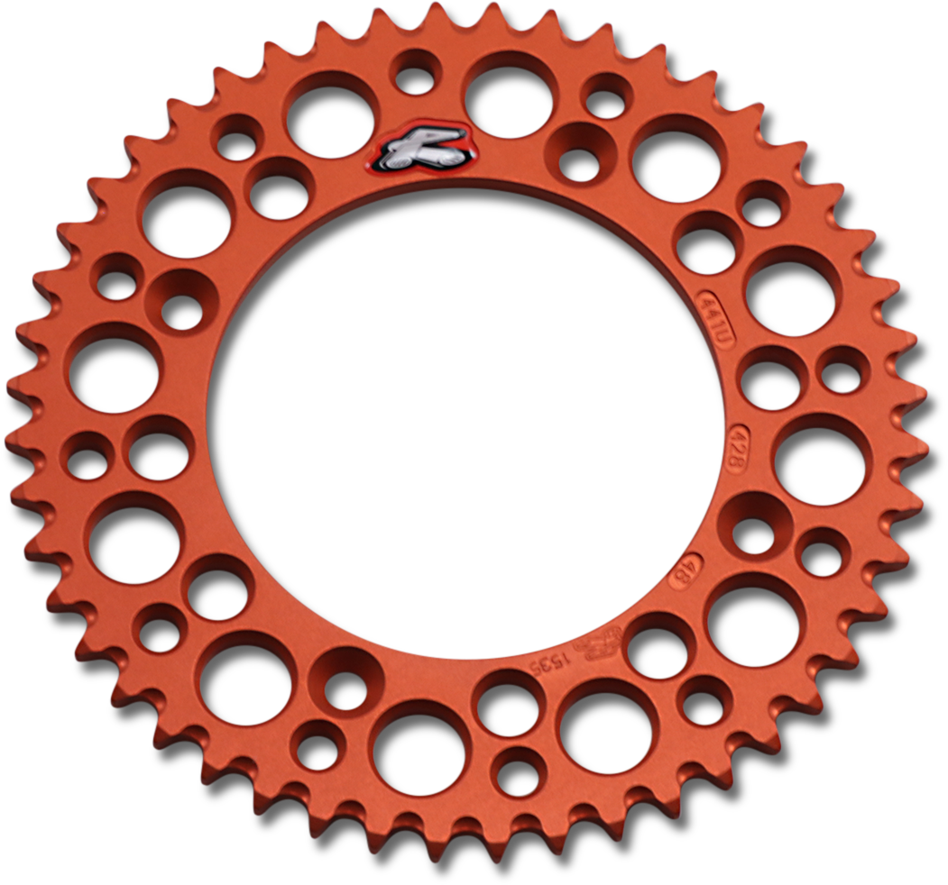 Renthal 441U-428-48GPOR Rear Sprocket, Aluminum, 48-Tooth, Orange