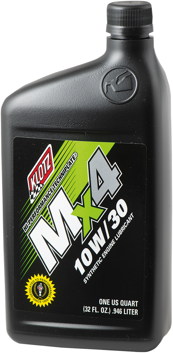 Klotz MX4 TechniPlate® Synthetic Engine Oil - 10W-30 - 1 U.S. quart