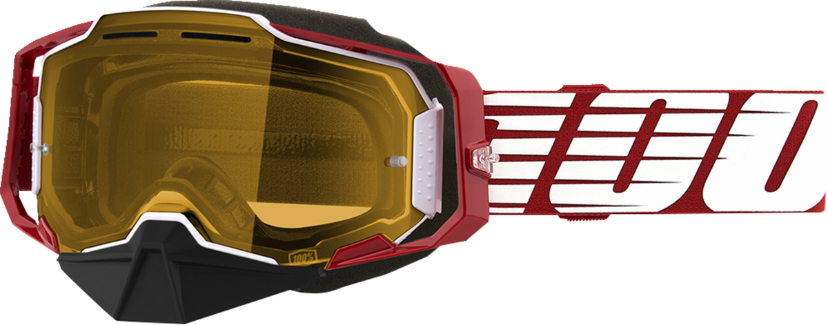 100% Armega Snow Goggle - Oversized Deep Red