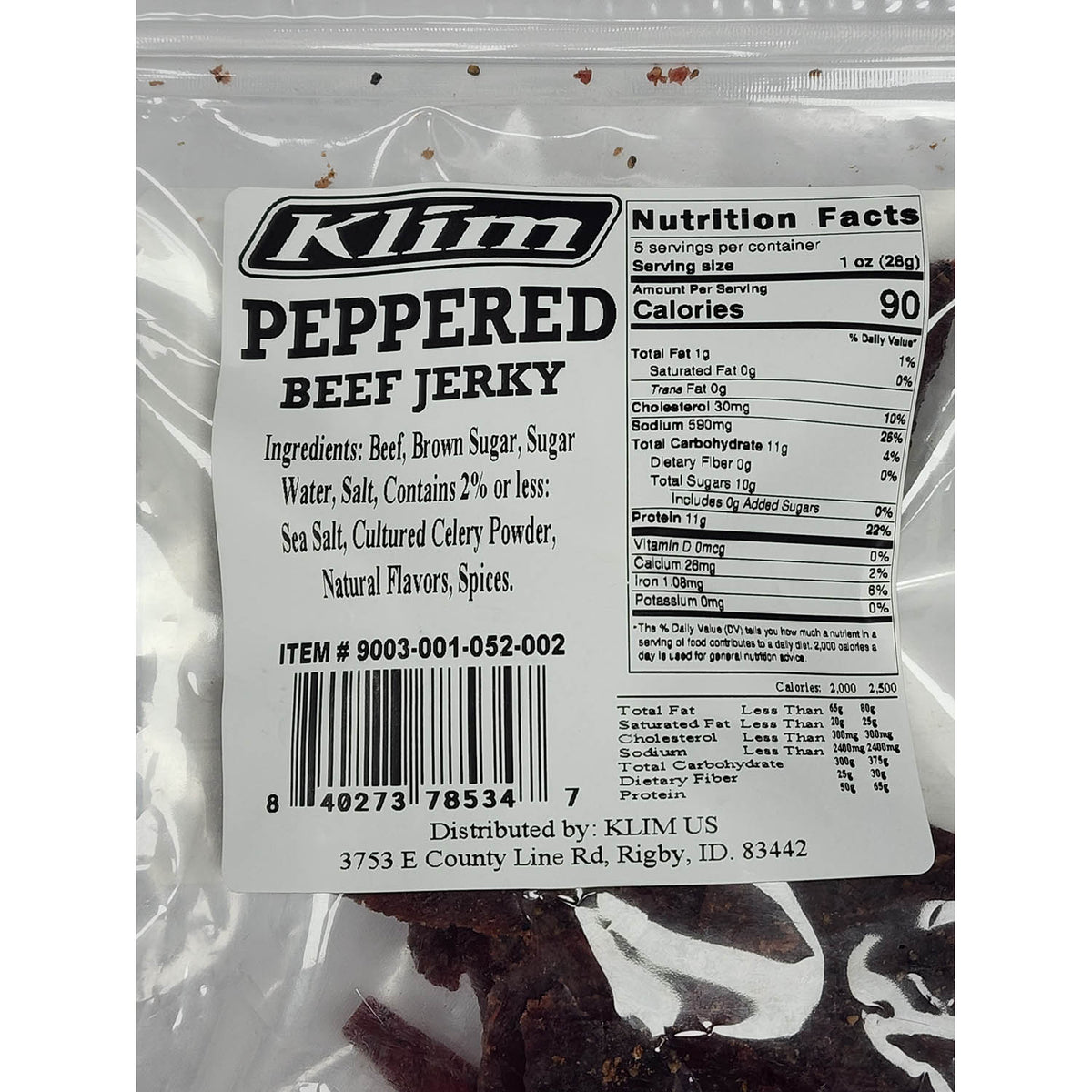 Aggressive Meat Snack - Peppered Beef Jerky