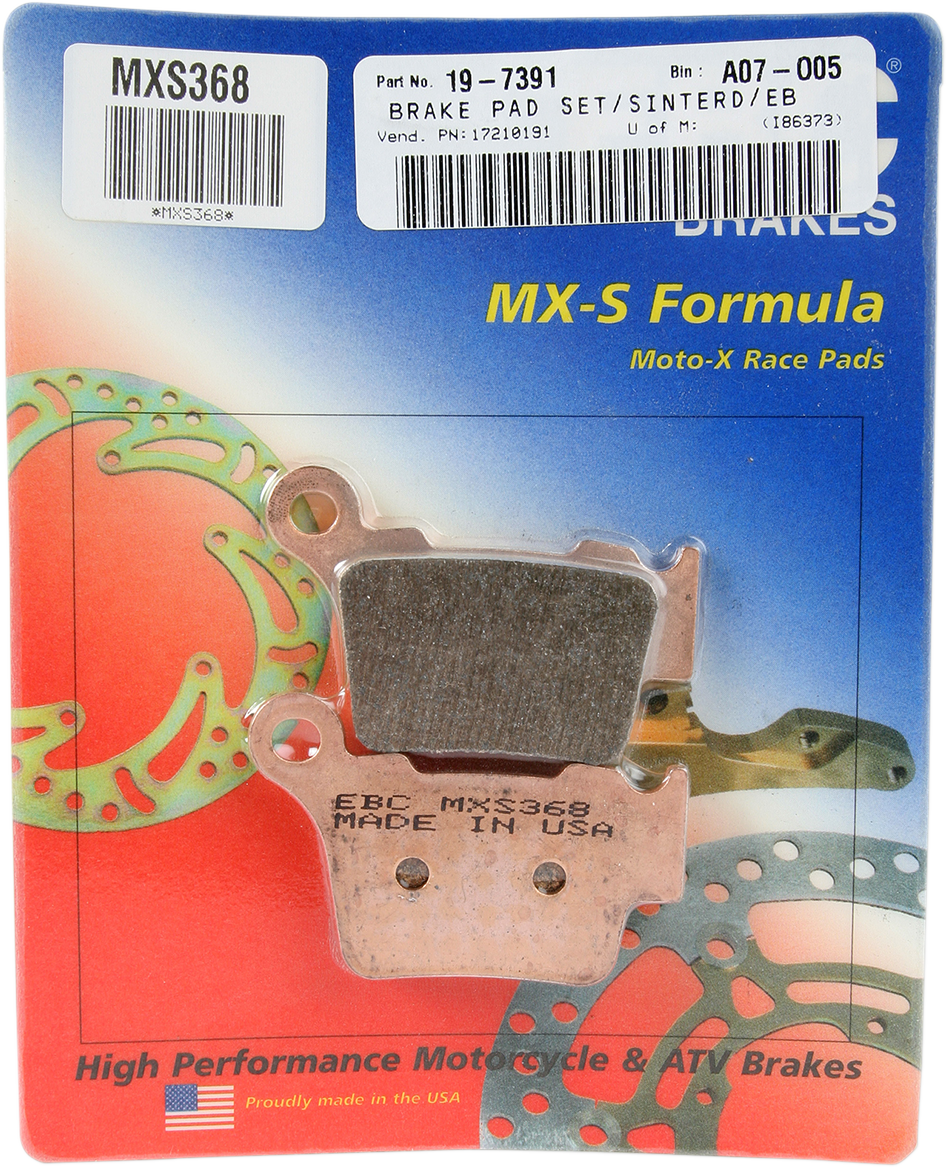 EBC MXS368 MXS Race Sintered Bronze Brake Pads
