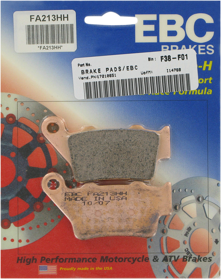 EBC FA213HH Double-H Sintered Motorcycle Brake Pads