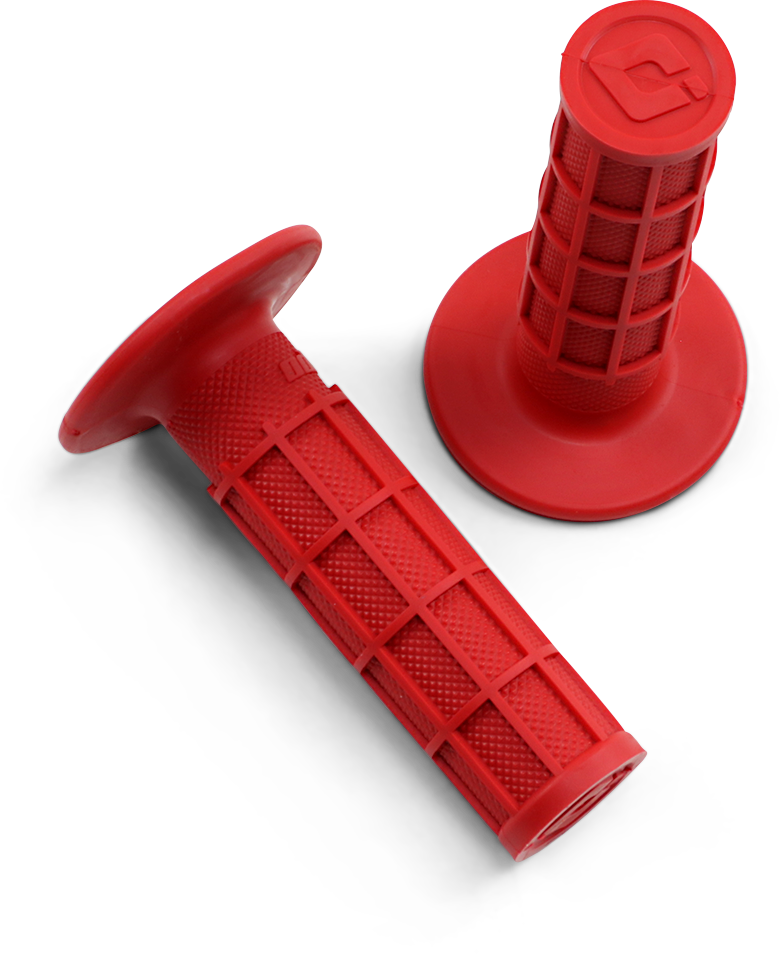 ODI Ruffian MX Full Waffle Single-Ply Grips, Red, H02RFR