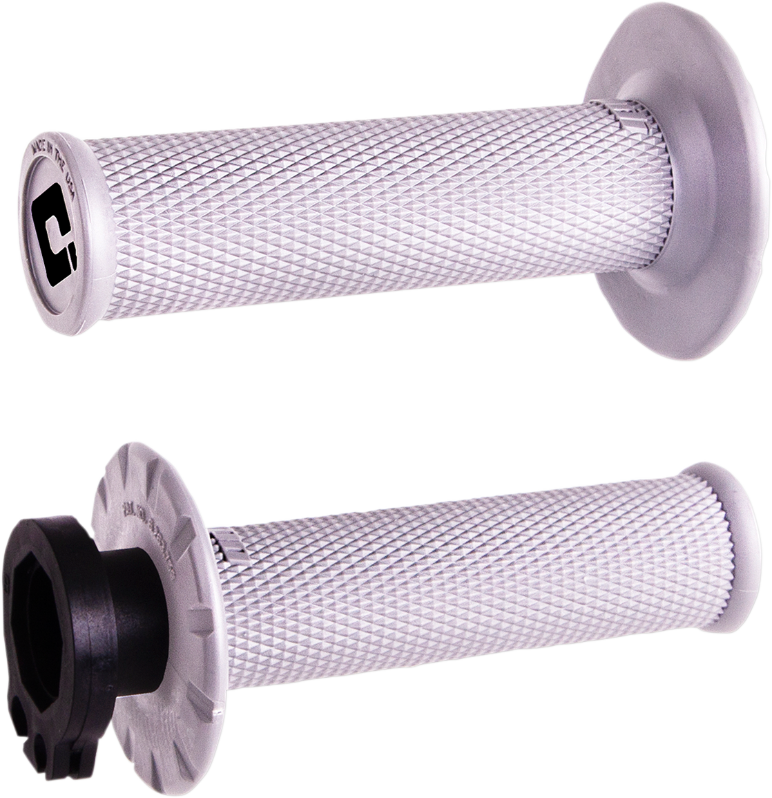 ODI V2 Lock-On No-Waffle Motorcycle Grips with Throttle Tube, White H36NWSW