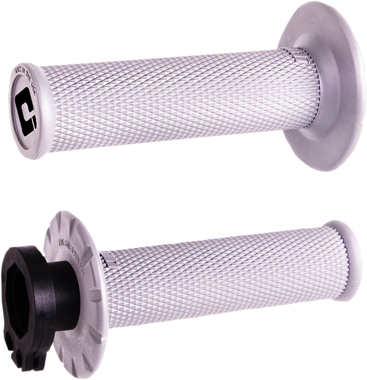 ODI V2 Lock-On No-Waffle Motorcycle Grips with Throttle Tube, White H36NWSW