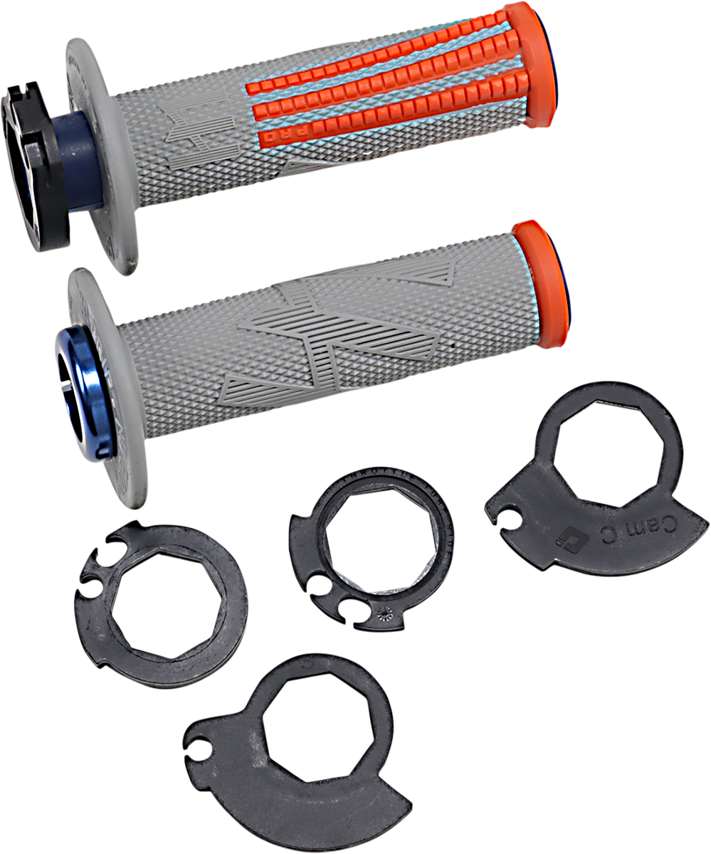 ODI Emig Pro V2 Lock-On Grips, Gray/Orange – H36EPGO
