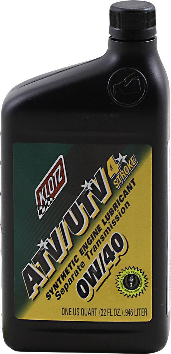 Klotz ATV/UTV Synthetic 4-Stroke Engine Oil - Separate Transmission - 0W-40 - 1 U.S. quart