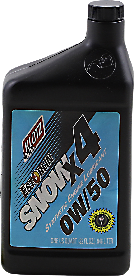 Klotz Snow X4® Pure Estorlin® Synthetic 4-Stroke Engine Oil - 0W-50 - 1 U.S. quart