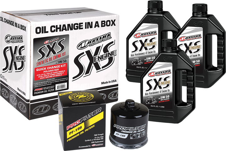 Maxima SXS/UTV Synthetic Quick Oil Change Kit - Polaris Turbo - 5W-50