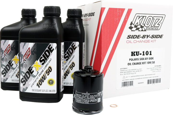 Klotz SxS Oil Change Kit - Polaris SxS - 10W/50 (3601-0864)