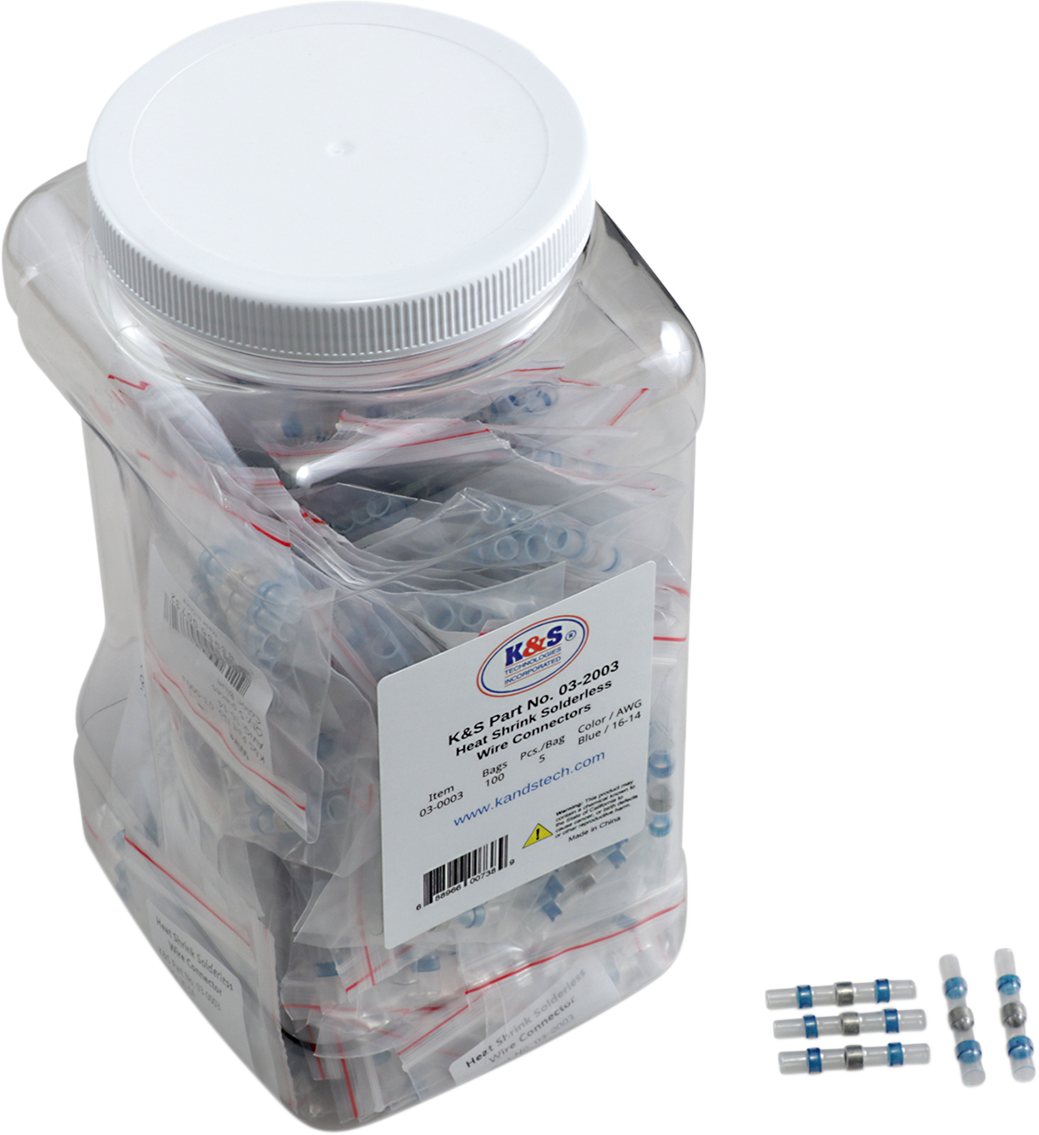 K&S Technologies Heat-Shrink Solderless Wire Connector Kit/Refill