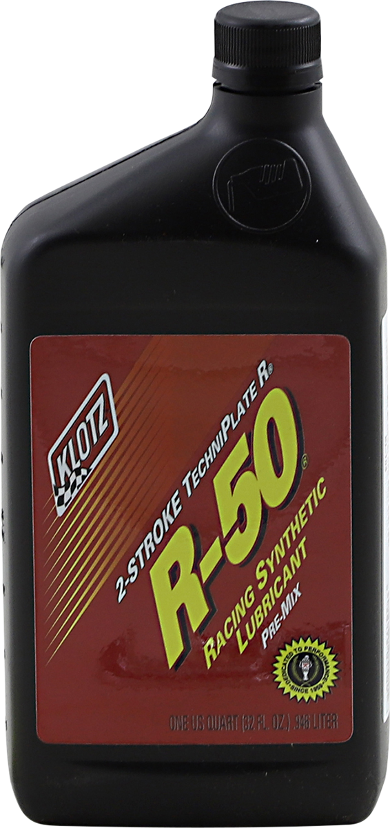 Klotz R-50 Racing TechniPlate® Synthetic 2-Stroke Premix Oil - 1 U.S. quart