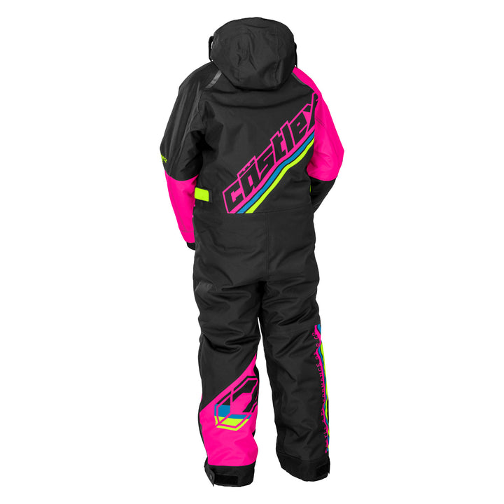 Castle X Youth Fuze G1 Monosuit - Black/Pink Glo/Process Blue - Back
