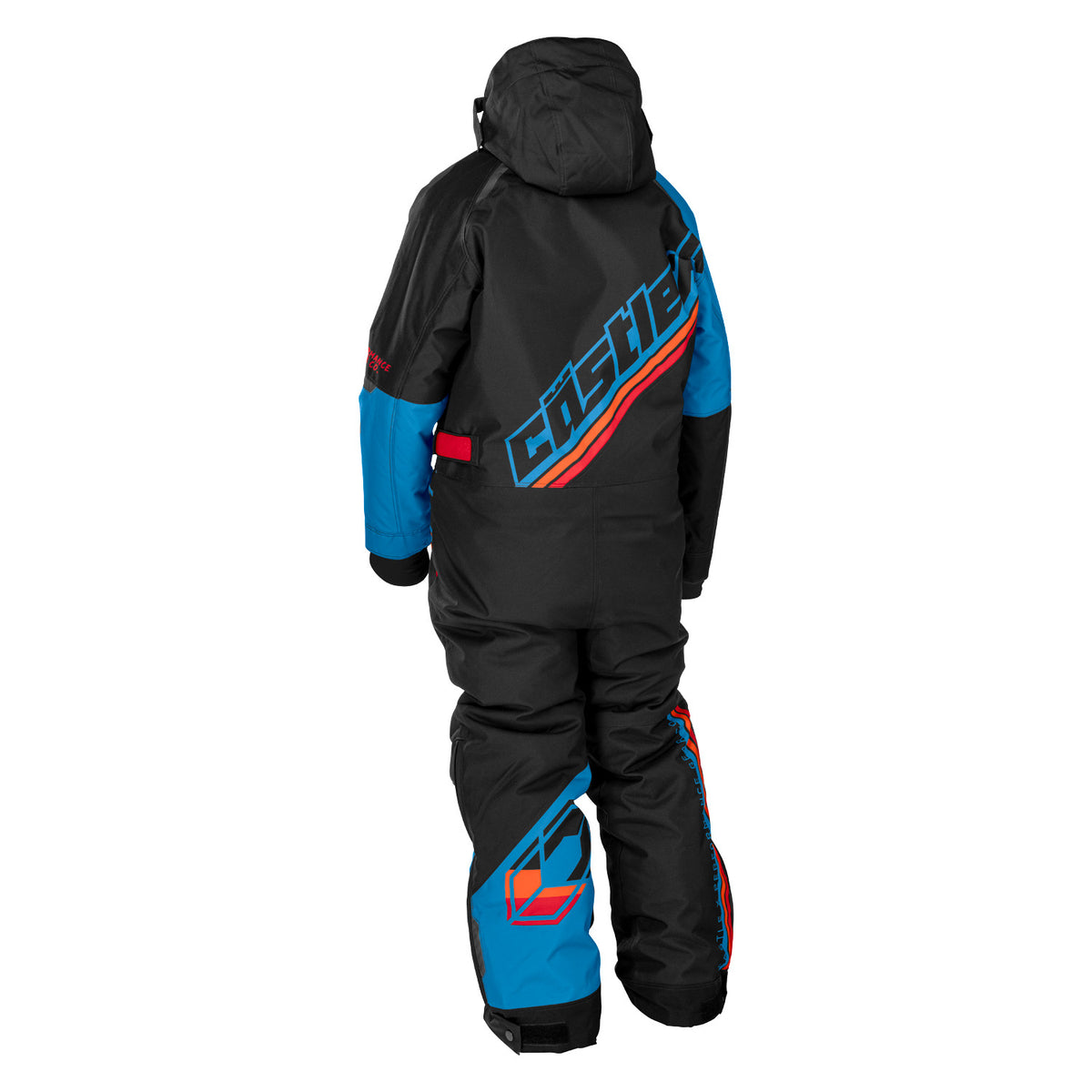 Castle X Youth Fuze G1 Monosuit - Black/Process Blue/Orange - Back