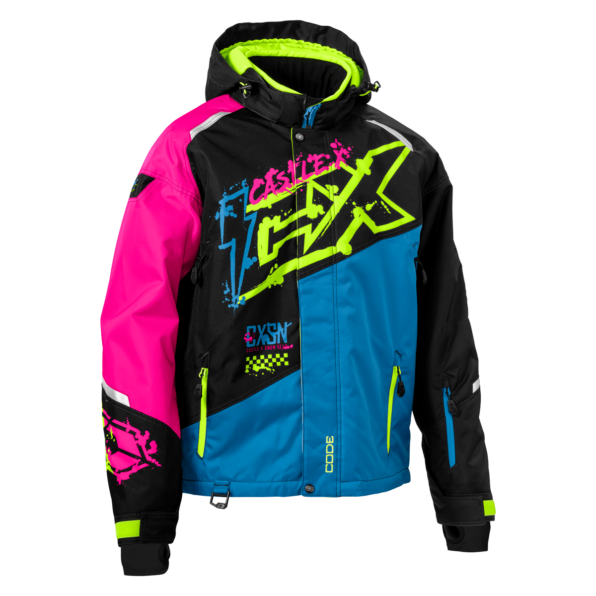 Castle X Men's Code G5 Jacket - Process Blue/Pink Glo/Hi-Vis