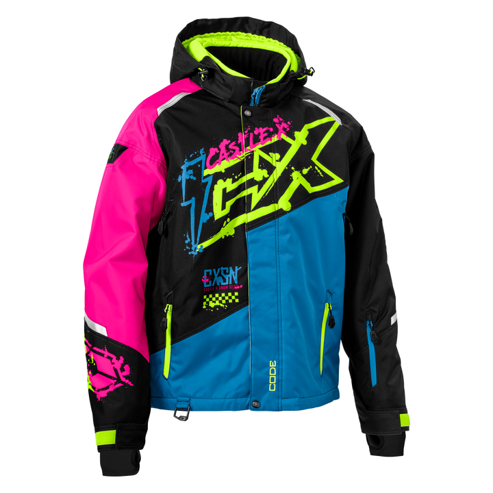 Castle X Men's Code G5 Jacket - Process Blue/Pink Glo/Hi-Vis