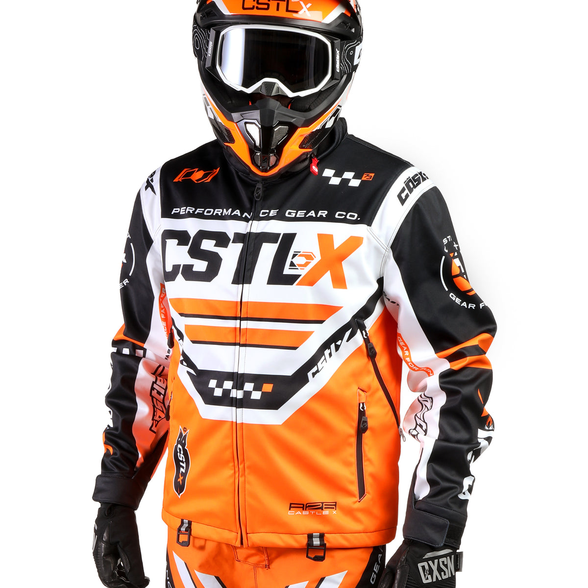 Castle X Men's R26 Race Jacket - Flo Orange/Black/White