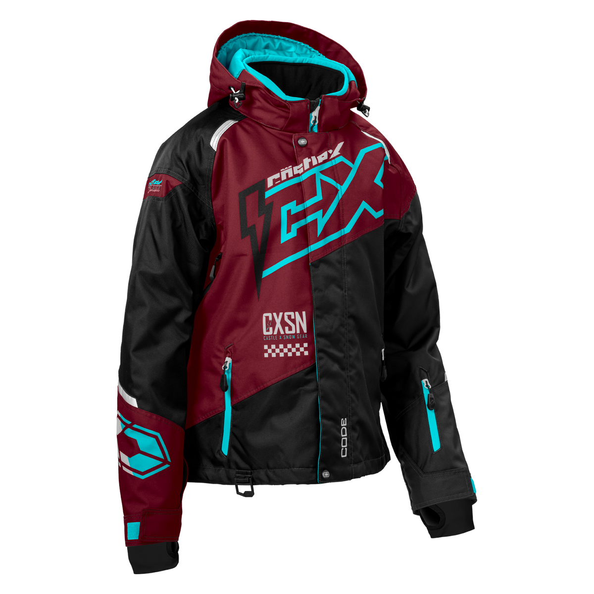 Castle X Women's Code G5 Jacket - Crimson/Black/Turquoise