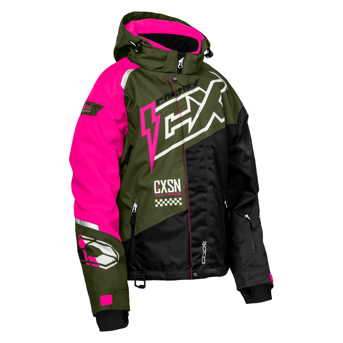 Castle X Women's Code G5 Jacket - Olive/Black/Pink Glo