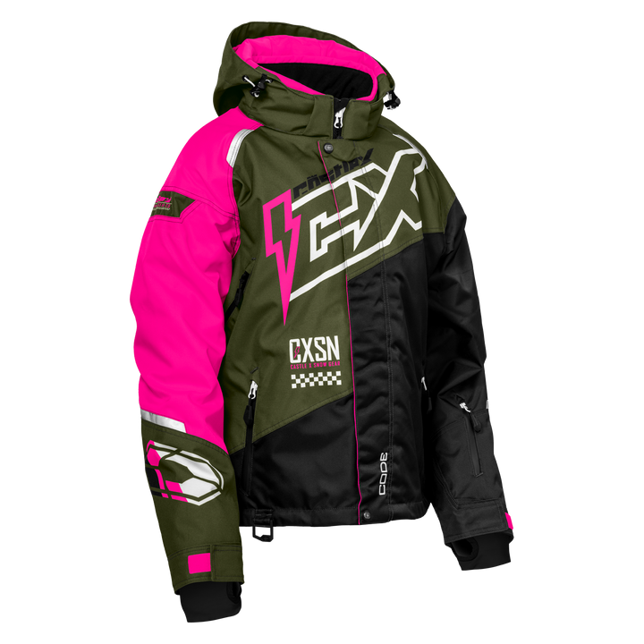Castle X Women's Code G5 Jacket - Olive/Black/Pink Glo