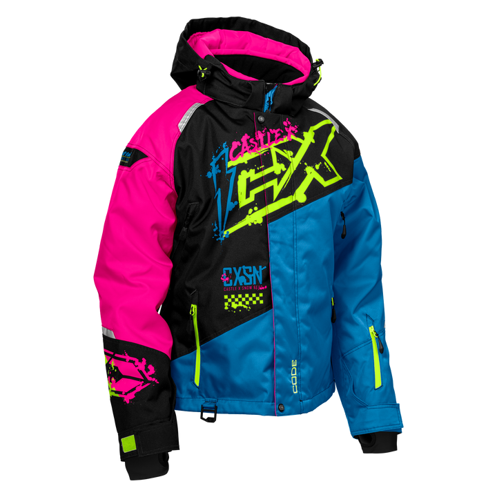 Castle X Women's Code G5 Jacket - Process Blue/Pink Glo/Hi-Vis