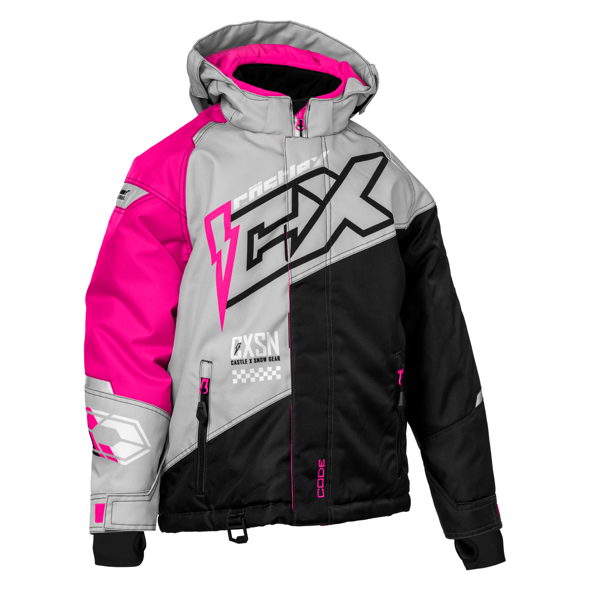 Castle X Youth Code G5 Jacket - Silver/Pink Glo/Black