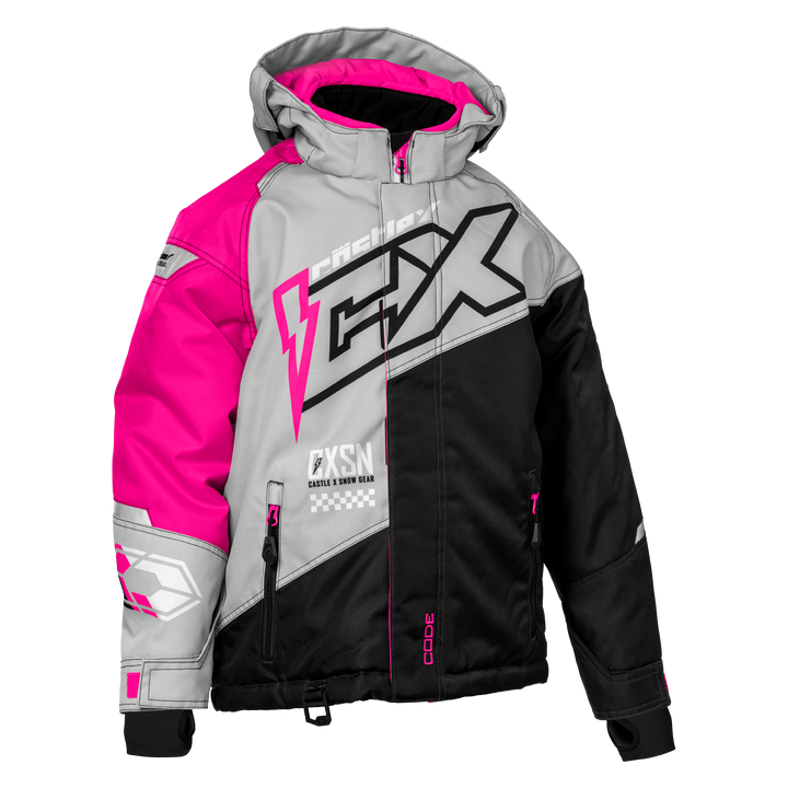 Castle X Youth Code G5 Jacket - Silver/Pink Glo/Black